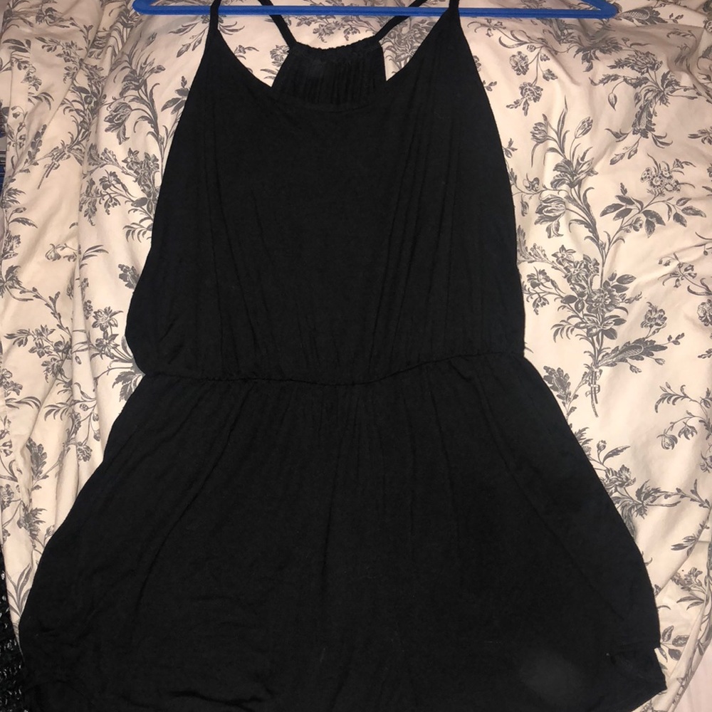 Open back black romper